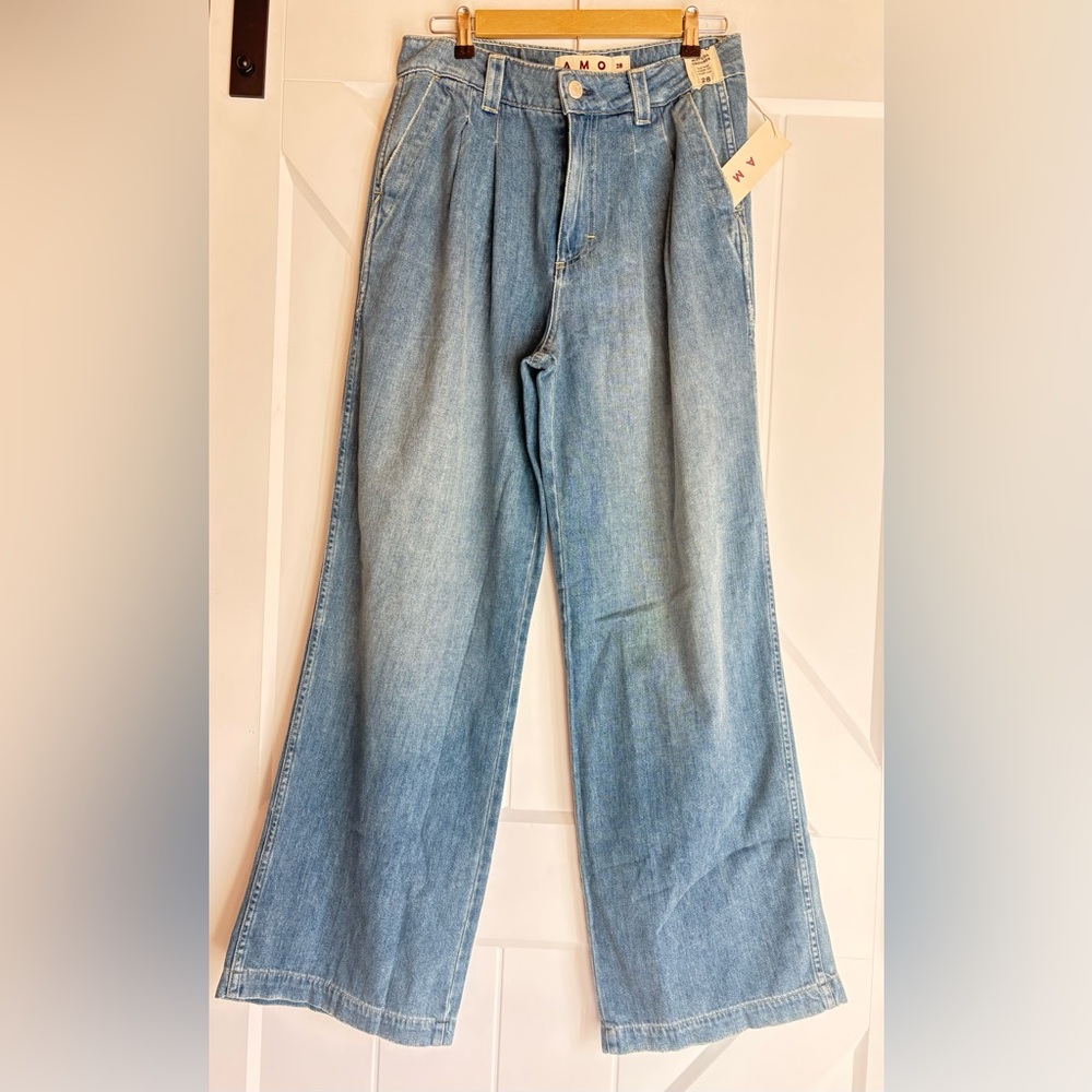 AMO Light Blue Wide Leg Flare Jeans